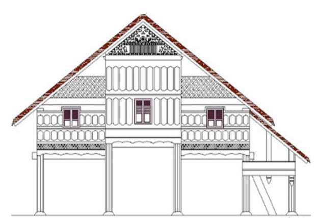 Ilustrasi Konstruksi Bangunan Rumah Adat Aceh