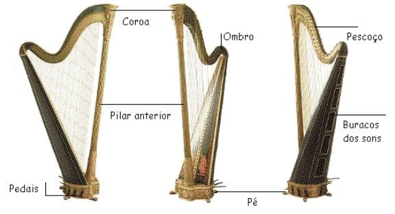 Gambar Bagian Pokok Alat Musik Harpa